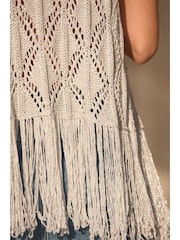 Silver Crochet Fringed Waistcoat - Image 3 of 6