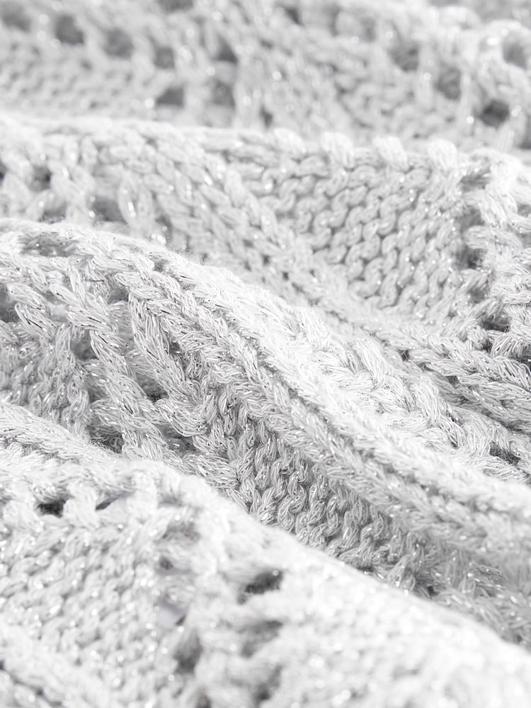 Silver Crochet Fringed Waistcoat - Image 6 of 6
