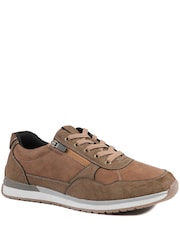 Pavers Brown Lace Up Trainers with Grip Sole - Image 1 of 5