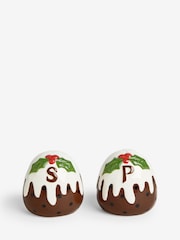 Natural Set of 2 Christmas Pudding Salt and Pepper Shakers - Image 3 of 3