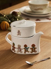 Natural Gingerbread Christmas Stacking Gravy Boat and Condiment Pot - Image 3 of 8
