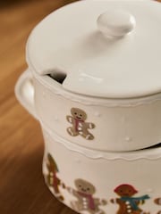 Natural Gingerbread Christmas Stacking Gravy Boat and Condiment Pot - Image 5 of 8
