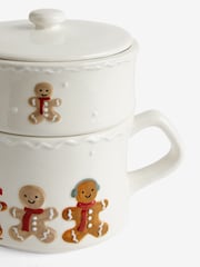 Natural Gingerbread Christmas Stacking Gravy Boat and Condiment Pot - Image 8 of 8
