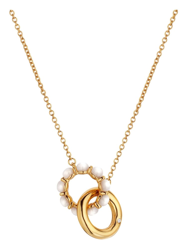 Hot Diamonds HD X JJ Gold Tone Calm Mother of Pearl Necklace - Image 1 of 3