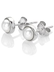 Hot Diamonds Silver Tone Amulets Pearl Earrings - Image 1 of 3