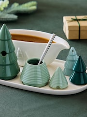 Green Christmas Tree Gravy Boat Centrepiece - Image 3 of 4