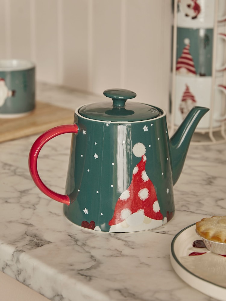 Green Christmas Gonk Tea Pot - Image 1 of 5