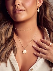 Hot Diamonds HD X JJ Gold Tone Calm Mother Of Pearl Pendant Necklace - Image 3 of 3
