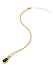 Hot Diamonds HD X JJ Gold Tone Onyx Oval Pendant - Image 2 of 3