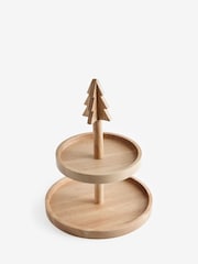 Natural Christmas Tree Two Tier Serving Stand - Image 4 of 4