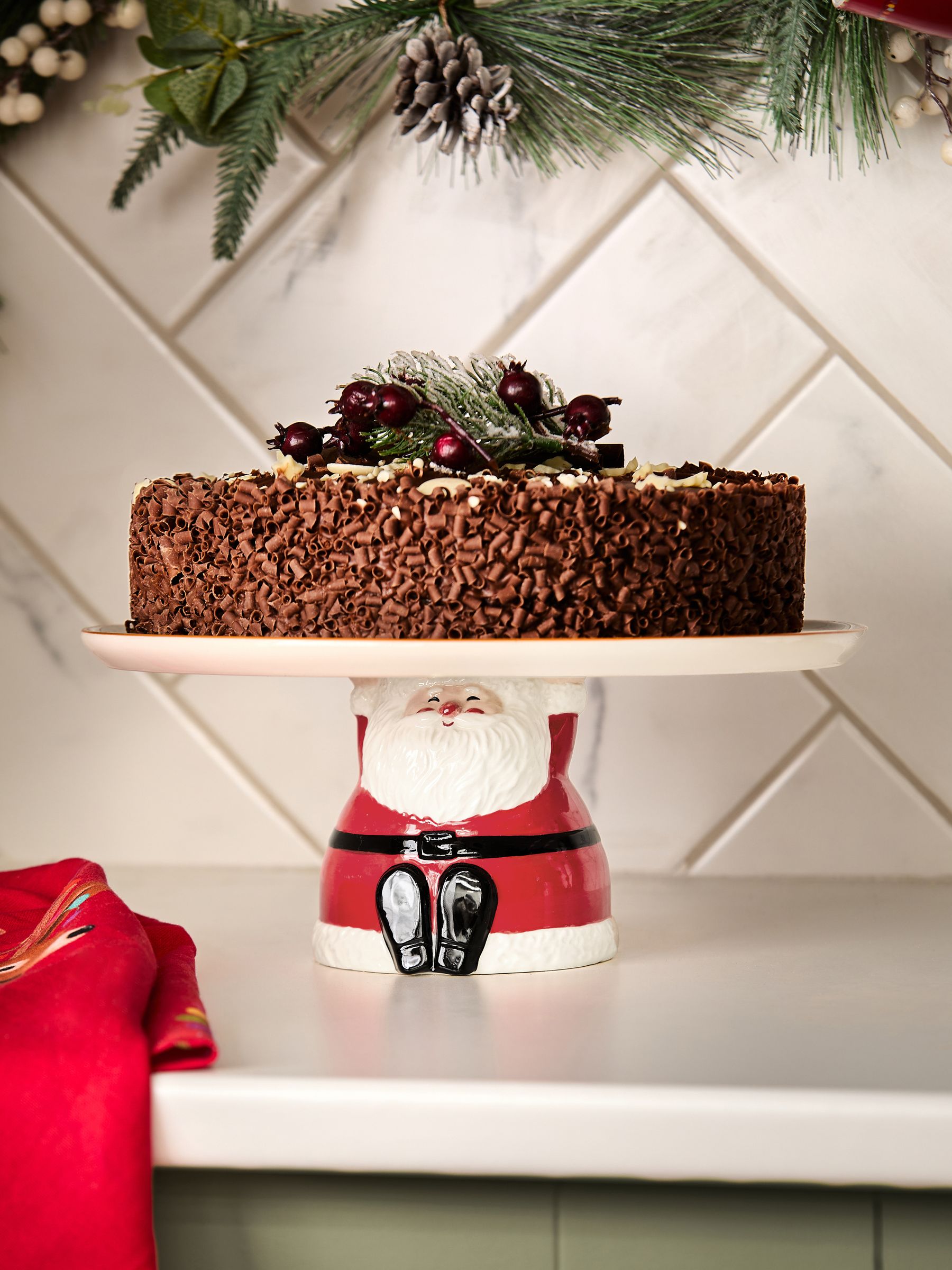 Santa cake stand top