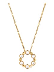 Hot Diamonds HD X JJ Gold Tone Calm Mother of Pearl Circle Pendant - Image 1 of 3