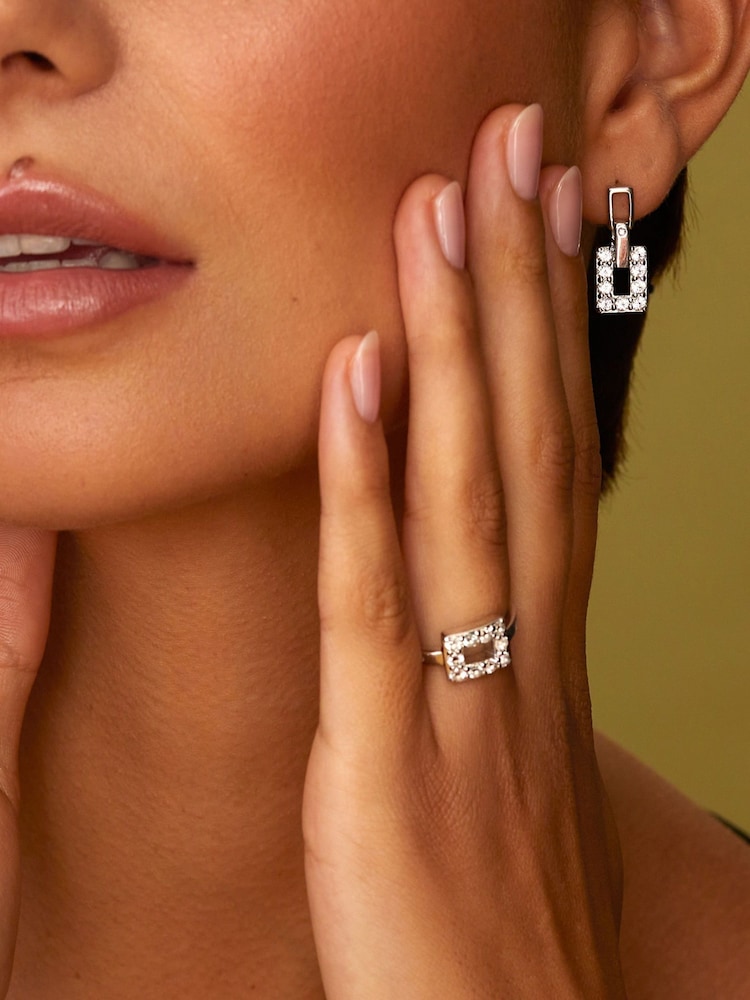 Hot Diamonds Silver Tone Echo Drop Earrings - Image 3 of 3