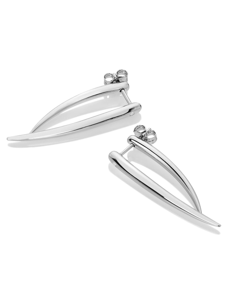 Hot Diamonds Silver Tone Reflect Statement Earrings - Image 1 of 3