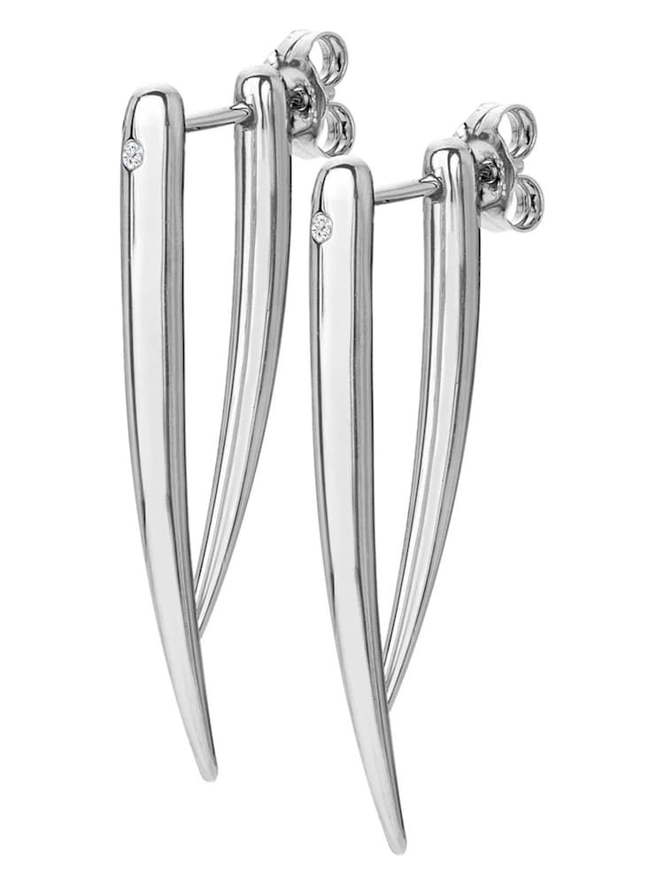 Hot Diamonds Silver Tone Reflect Statement Earrings - Image 2 of 3