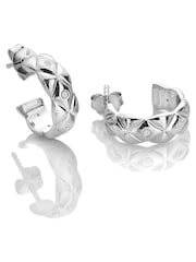 Hot Diamonds Silver Tone Quilted Earrings - Image 1 of 3