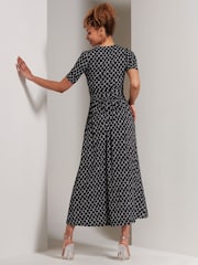 Jolie Moi Black Wrap Front Jersey Maxi Dress - Image 4 of 5