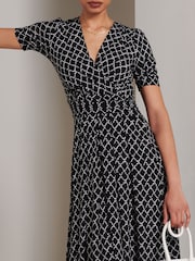 Jolie Moi Black Wrap Front Jersey Maxi Dress - Image 5 of 5