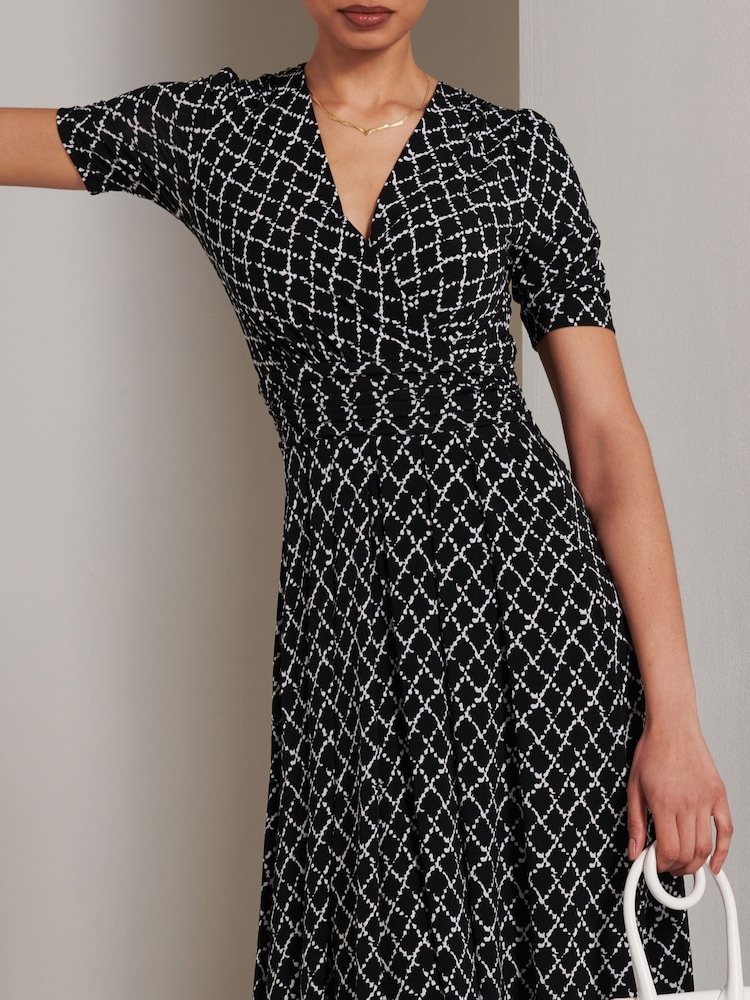 Jolie Moi Black Wrap Front Jersey Maxi Dress - Image 5 of 5