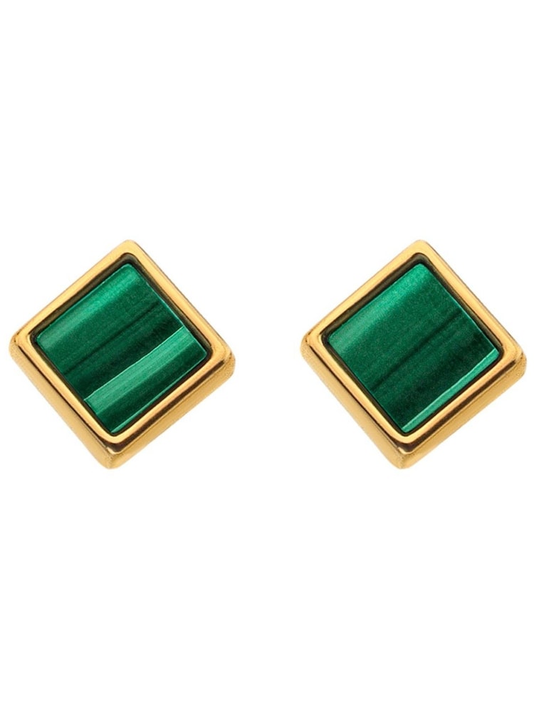 Hot Diamonds HD X JJ Gold Tone Revive Square Stud Earrings - Image 2 of 3