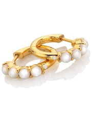 Hot Diamonds Gold Tone Calm Mother of Pearl Huggies - Image 2 of 3