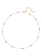 Hot Diamonds X JJ Gold Tone Revive Malachite Necklace - Image 1 of 3