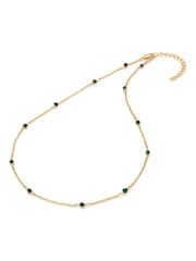 Hot Diamonds X JJ Gold Tone Revive Malachite Necklace - Image 2 of 3