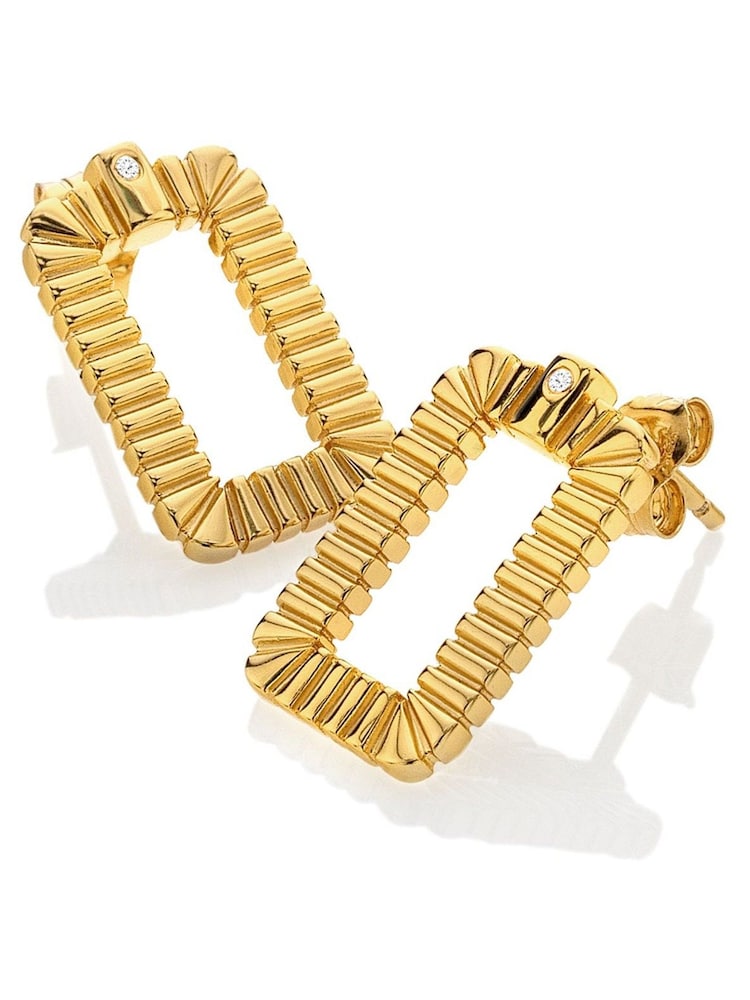 Hot Diamonds HD X JJ Gold Tone Radiant Earrings - Image 2 of 3
