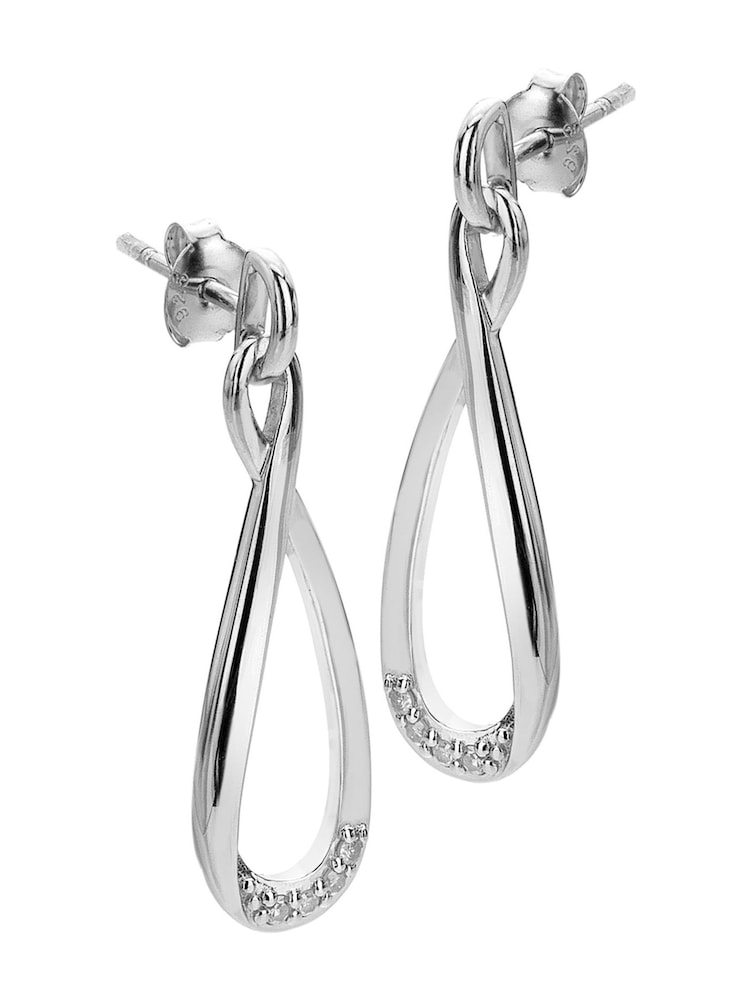 Hot Diamonds Silver Tone Flourish Earrings - Image 1 of 3