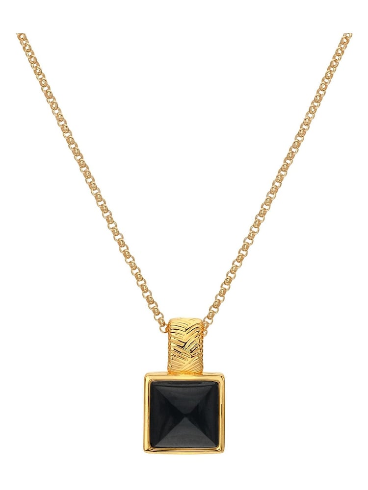 Hot Diamonds X JJ Gold Tone Black Onyx Pendant - Image 1 of 3