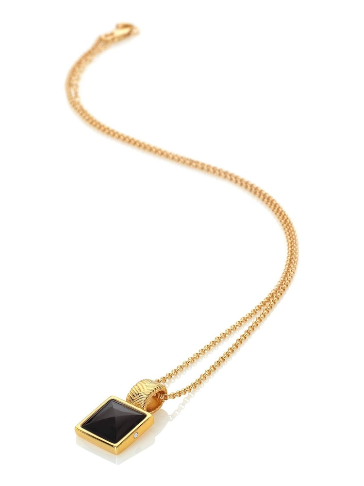 Hot Diamonds X JJ Gold Tone Black Onyx Pendant - Image 2 of 3