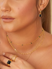 Hot Diamonds X JJ Gold Tone Onyx Earrings - Image 3 of 3