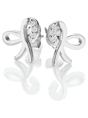 Hot Diamonds Silver Tone Ribbon Earrings - Image 1 of 3
