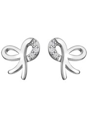 Hot Diamonds Silver Tone Ribbon Earrings - Image 2 of 3