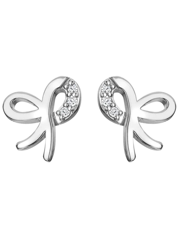 Hot Diamonds Silver Tone Ribbon Earrings - Image 2 of 3