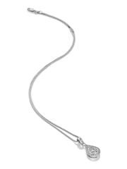Hot Diamonds Silver Tone Glimmer White Topaz Pendant - Image 1 of 3