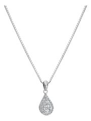 Hot Diamonds Silver Tone Glimmer White Topaz Pendant - Image 2 of 3