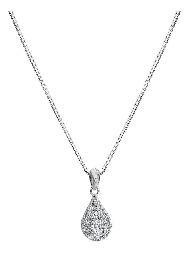 Hot Diamonds Silver Tone Glimmer White Topaz Pendant - Image 2 of 3