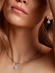 Hot Diamonds Silver Tone Glimmer White Topaz Pendant - Image 3 of 3
