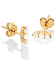 Hot Diamonds HD X JJ Gold Tone Calm Mother of Pearl Stud Earrings - Image 1 of 3