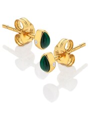 Hot Diamonds X JJ Gold Tone Revive Teardrop Stud Earrings - Image 1 of 3