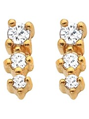 Hot Diamonds X JJ Gold Tone Topaz Graduated Stud Earrings - Image 2 of 3