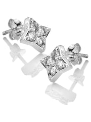 Hot Diamonds Silver Tone Squared Triangle Earrings - Image 1 of 3