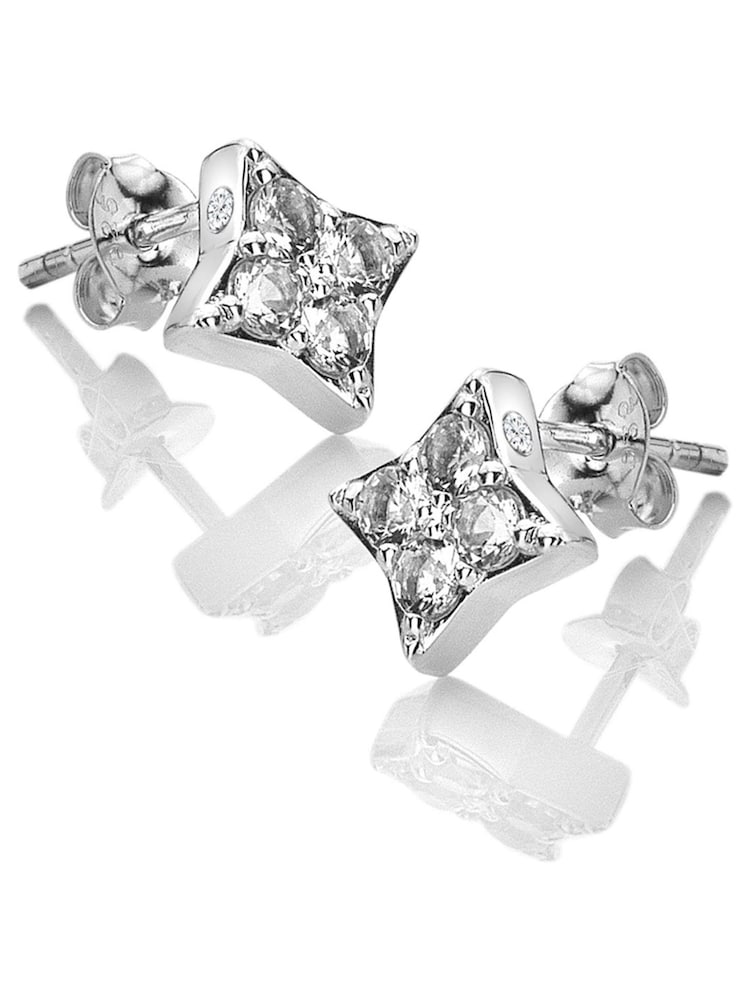 Hot Diamonds Silver Tone Squared Triangle Earrings - Image 1 of 3