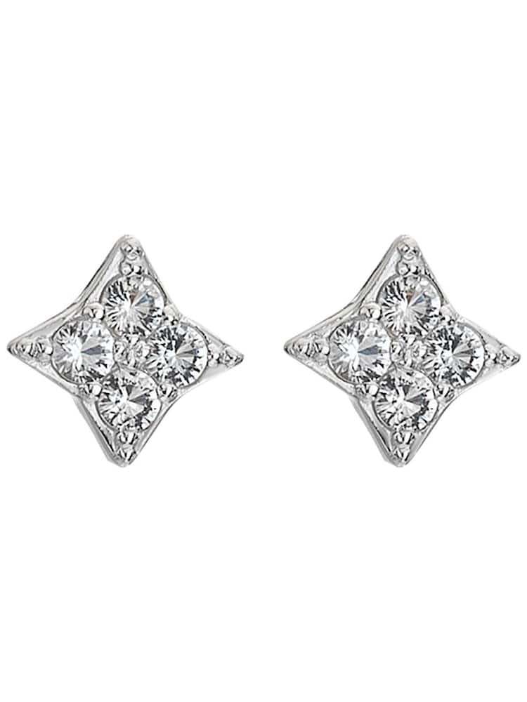 Hot Diamonds Silver Tone Squared Triangle Earrings - Image 2 of 3