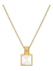 Hot Diamonds HD X JJ Gold Tone Calm Mother of Pearl Square Pendant - Image 1 of 3