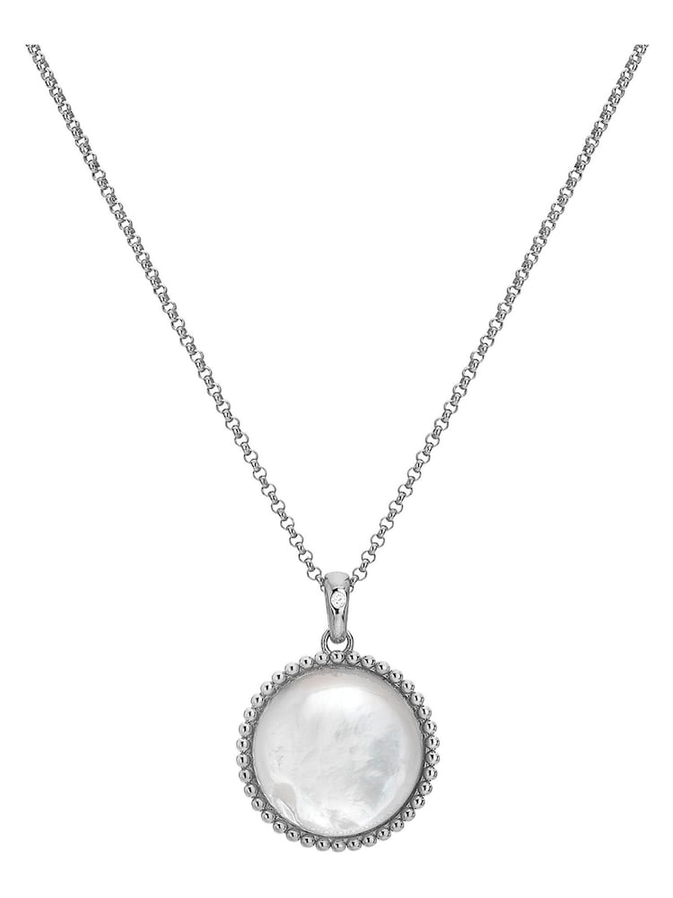 Hot Diamonds Silver Tone Mother of Pearl Circle Pendant - Image 2 of 3
