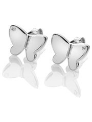 Hot Diamonds Silver Tone Flutter Stud Earrings - Image 1 of 3