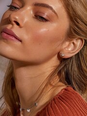Hot Diamonds Silver Tone Flutter Stud Earrings - Image 3 of 3