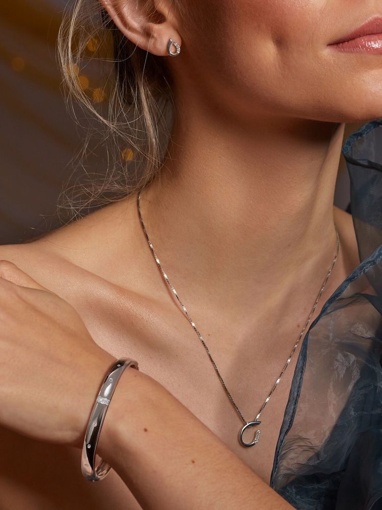 Hot Diamonds Silver Tone Teardrop Pendant Necklace - Image 3 of 3